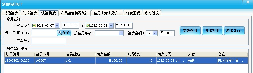 消费数据统计